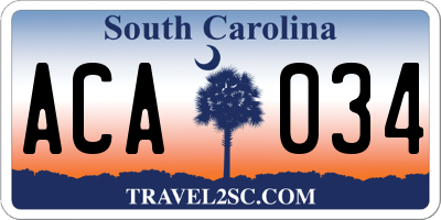 SC license plate ACA034