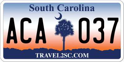 SC license plate ACA037