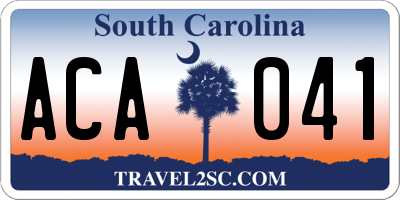 SC license plate ACA041