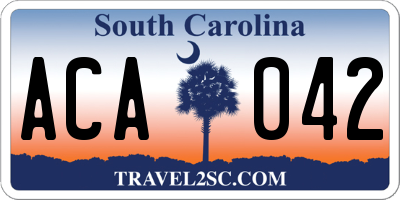 SC license plate ACA042