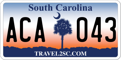 SC license plate ACA043