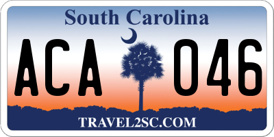 SC license plate ACA046
