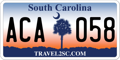 SC license plate ACA058