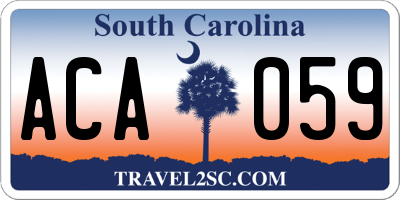 SC license plate ACA059