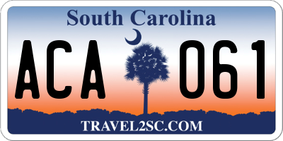 SC license plate ACA061