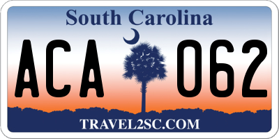 SC license plate ACA062