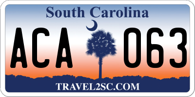 SC license plate ACA063