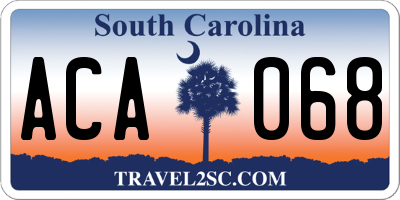 SC license plate ACA068