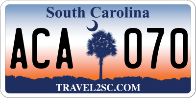 SC license plate ACA070