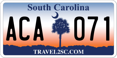 SC license plate ACA071