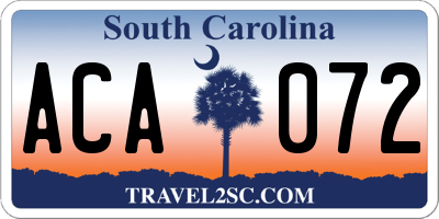 SC license plate ACA072
