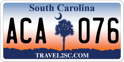 SC license plate ACA076