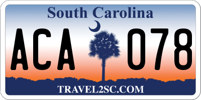 SC license plate ACA078