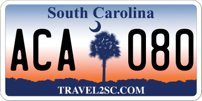 SC license plate ACA080