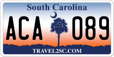 SC license plate ACA089
