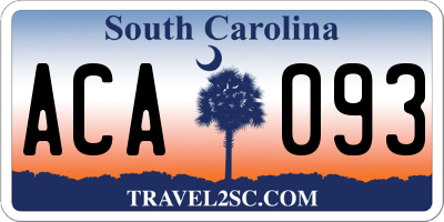 SC license plate ACA093
