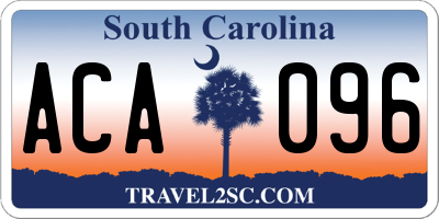 SC license plate ACA096