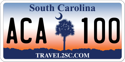 SC license plate ACA100