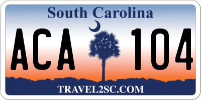 SC license plate ACA104