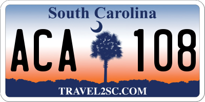 SC license plate ACA108