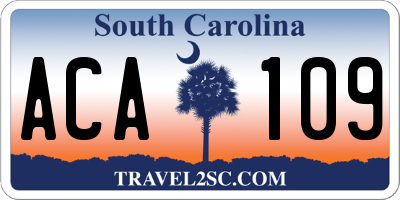 SC license plate ACA109
