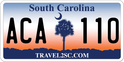 SC license plate ACA110
