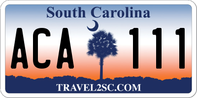 SC license plate ACA111