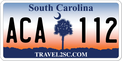 SC license plate ACA112
