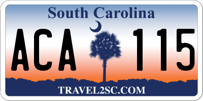 SC license plate ACA115