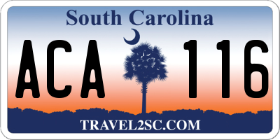 SC license plate ACA116
