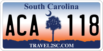 SC license plate ACA118