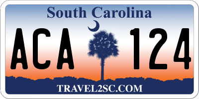 SC license plate ACA124