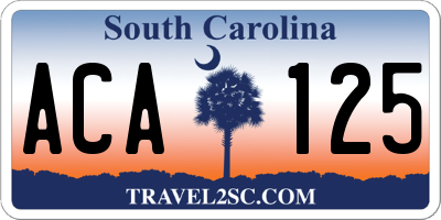 SC license plate ACA125