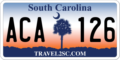 SC license plate ACA126