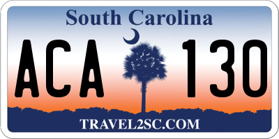 SC license plate ACA130