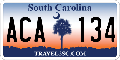 SC license plate ACA134