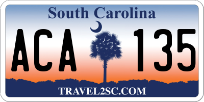 SC license plate ACA135