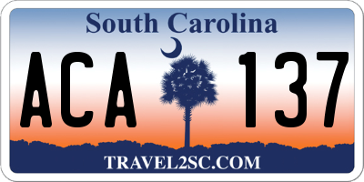 SC license plate ACA137