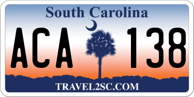 SC license plate ACA138