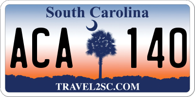 SC license plate ACA140