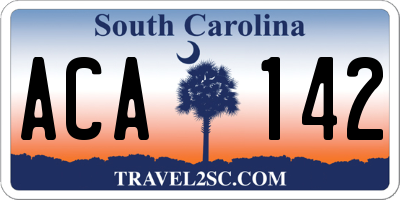 SC license plate ACA142