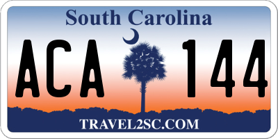 SC license plate ACA144