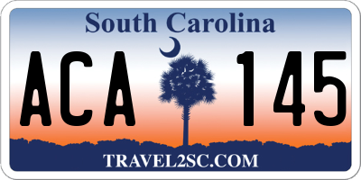 SC license plate ACA145