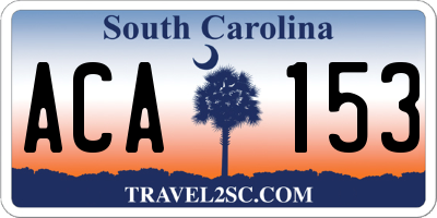 SC license plate ACA153