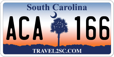 SC license plate ACA166
