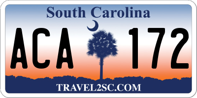 SC license plate ACA172