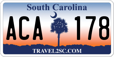 SC license plate ACA178