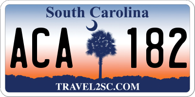 SC license plate ACA182