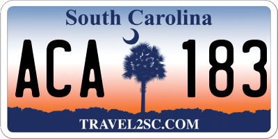 SC license plate ACA183