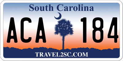 SC license plate ACA184